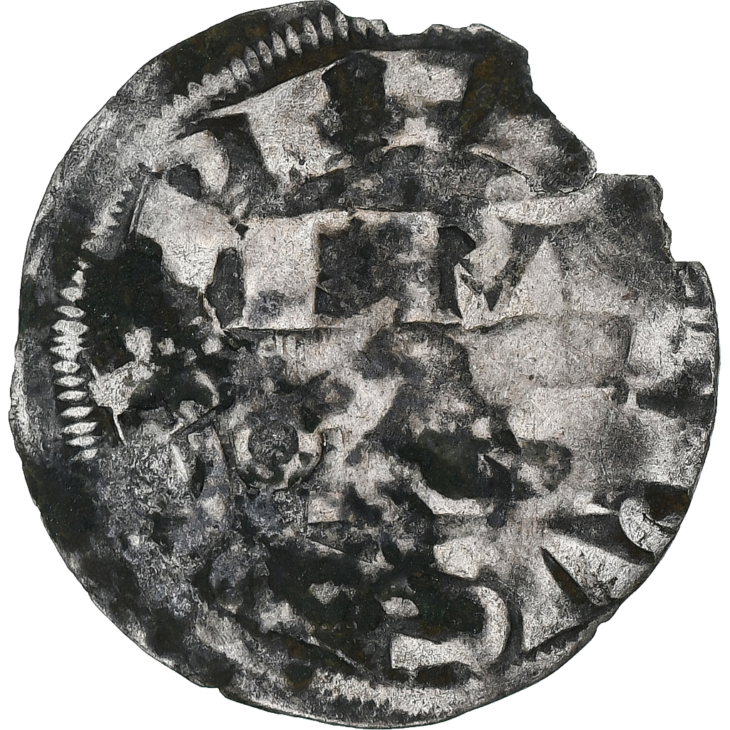 France, Philippe II Auguste, Denier Parisis, 1180-1223, Arras, Billon