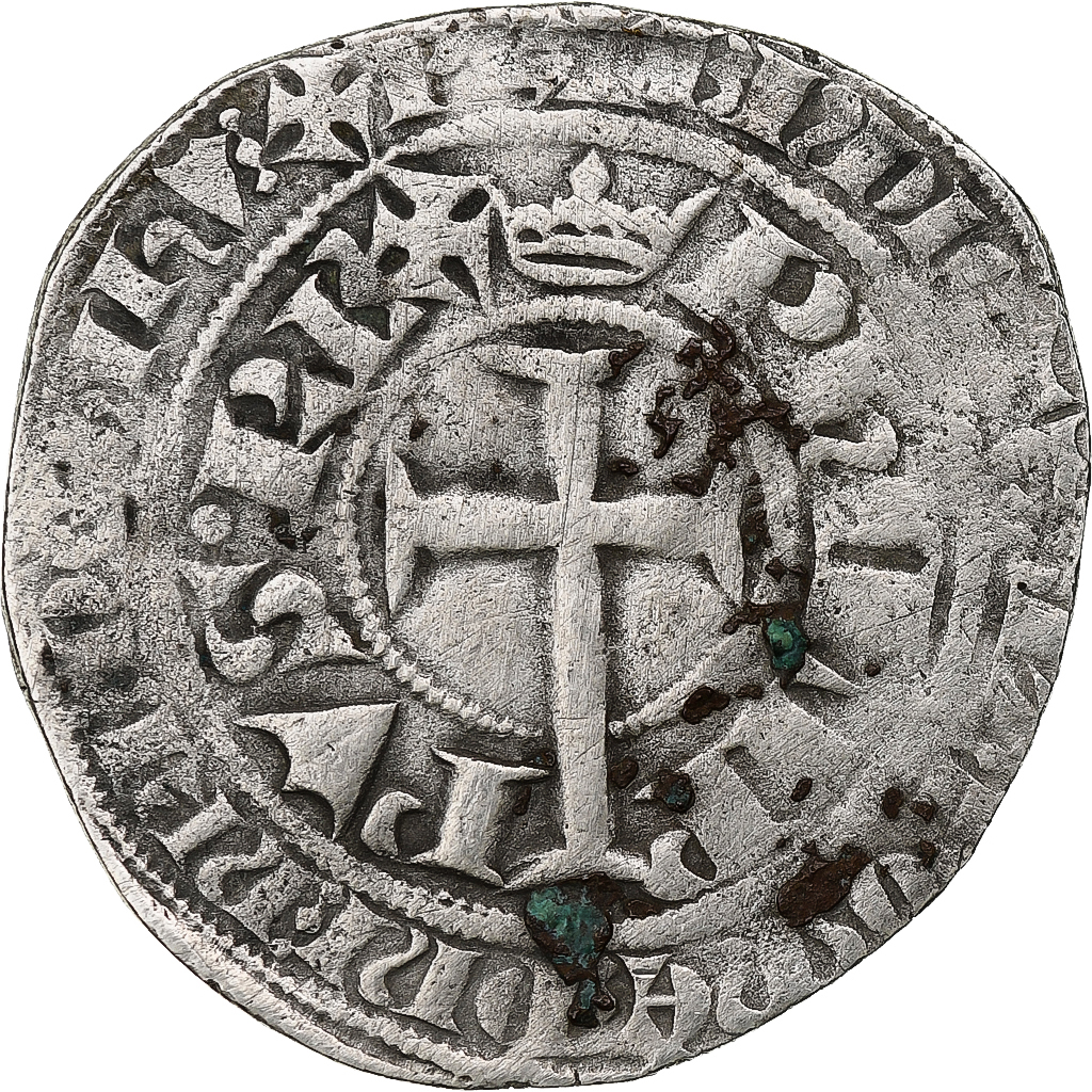 France, Philippe VI, Gros à la queue, 1348-1350, Billon, VF