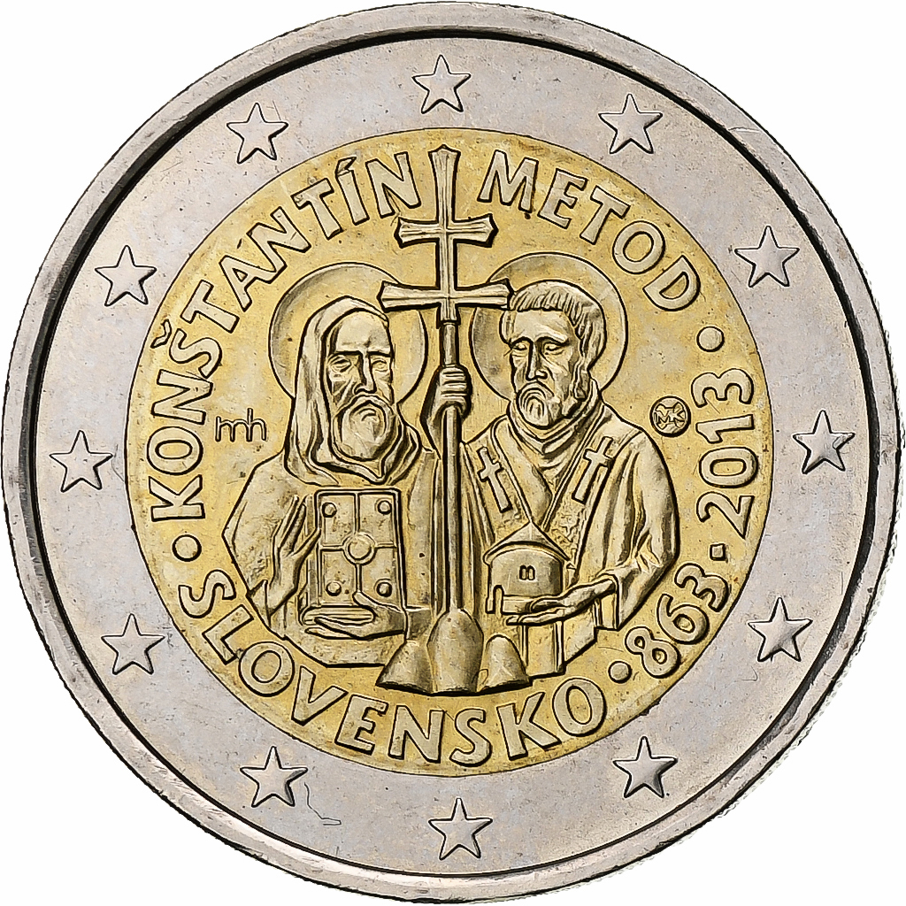 Slowakei, 2 Euro, Constantine and Methodius, 2013, Kremnica, Bi-Metallic, UNZ