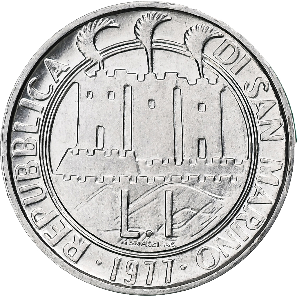 San Marino, Lira, F.A.O., 1977, Rome, BU, Aluminum, MS, KM:63