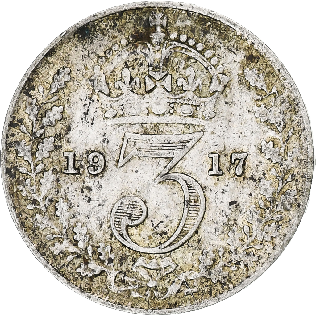 United Kingdom, George V, 3 Pence, 1917, London, Silver, , Spink:4015