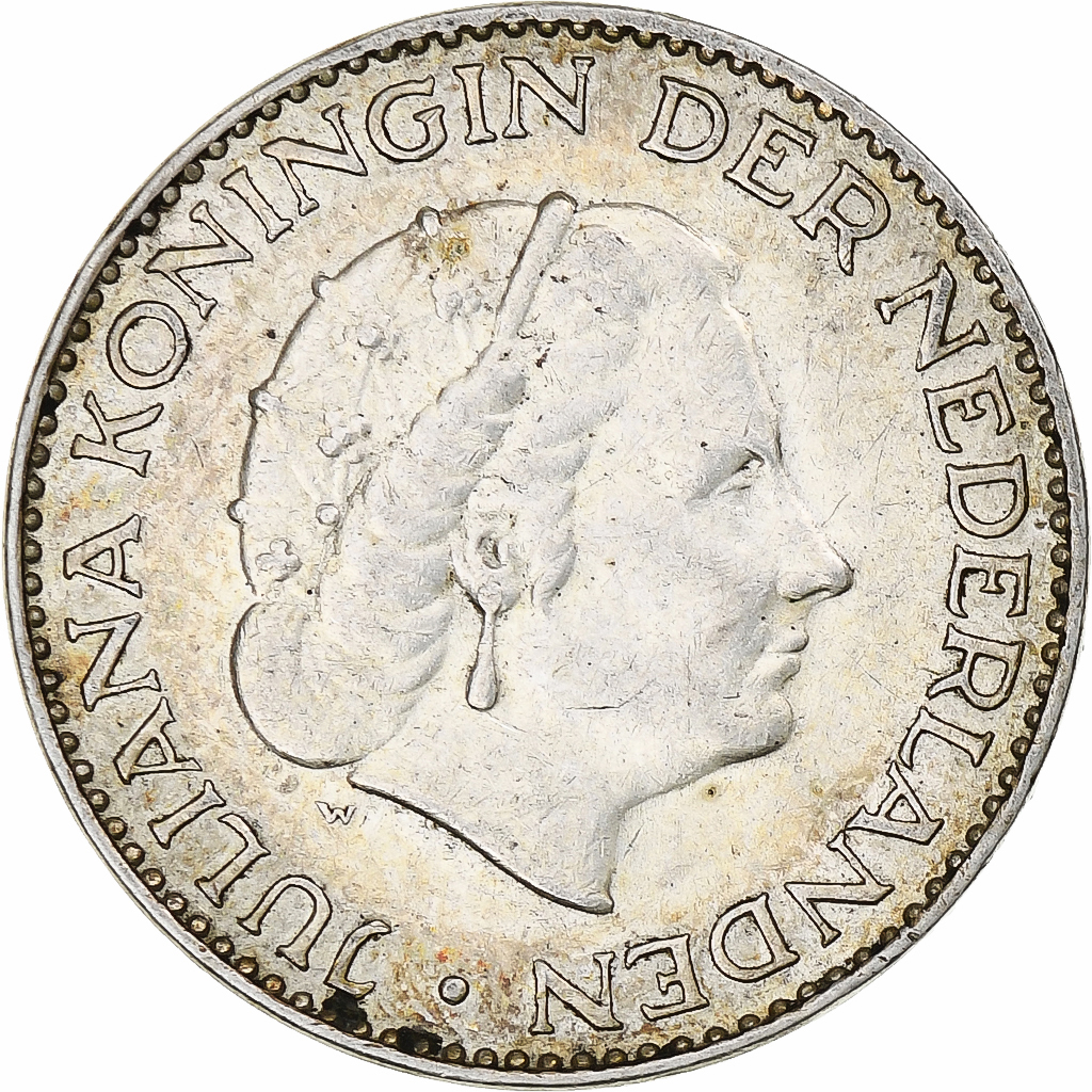 Netherlands, Juliana, Gulden, 1957, Utrecht, Silver, , KM:184