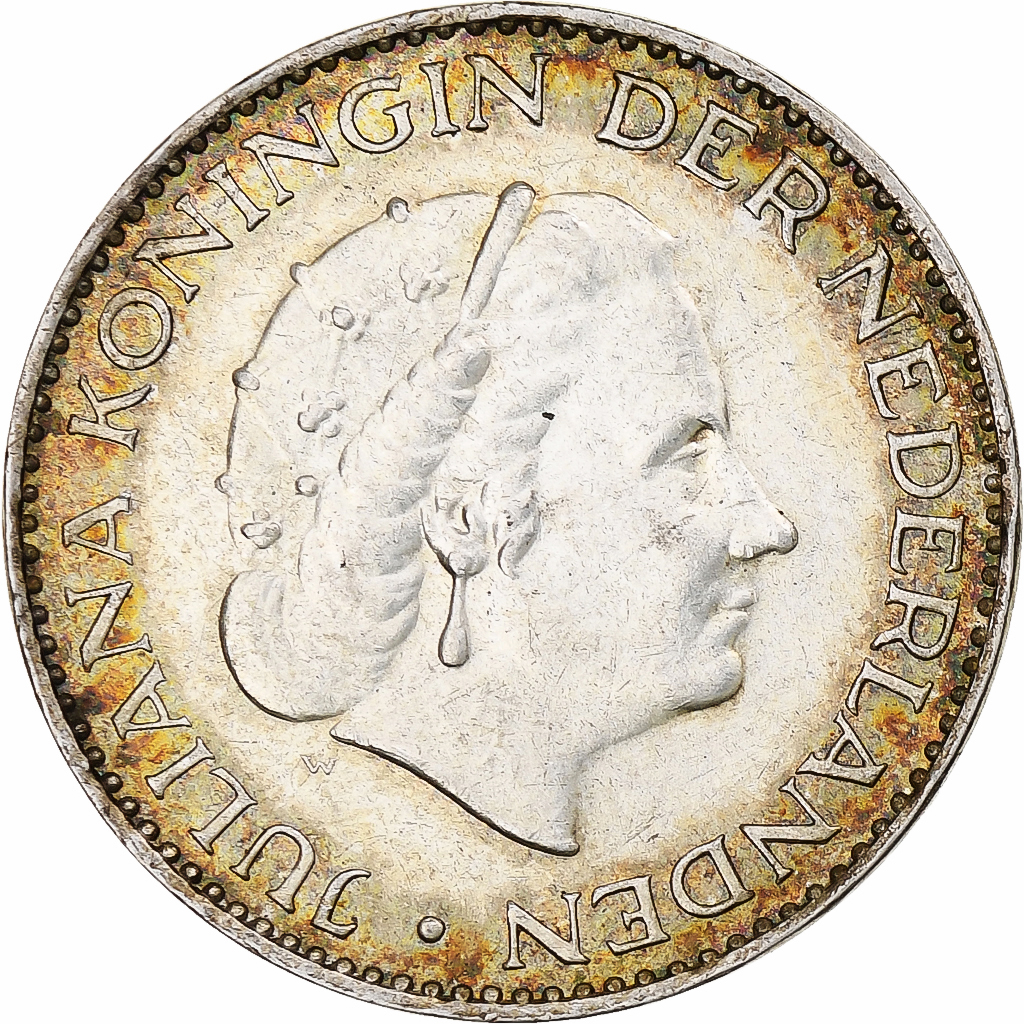Netherlands, Juliana, Gulden, 1958, Utrecht, Silver, , KM:184