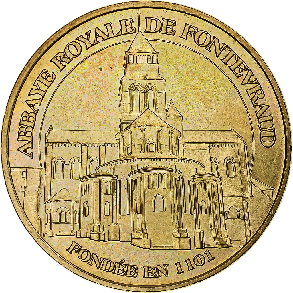 France, Tourist token, Abbaye de Fontevraud, 2007, MDP, Nordic gold, 