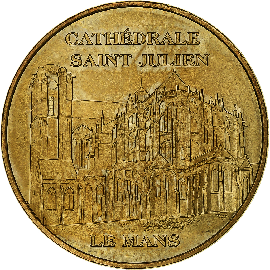 France, Tourist token, Cathédrale Saint-Julien du Mans, 2009, MDP, Nordic gold