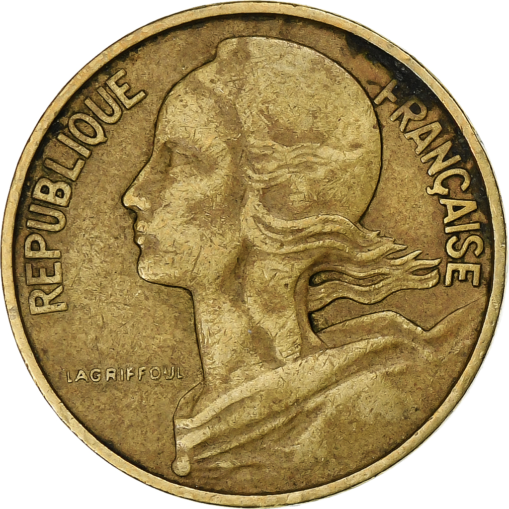 France, 10 Centimes, Marianne, 1965, Paris, Aluminum-Bronze, 