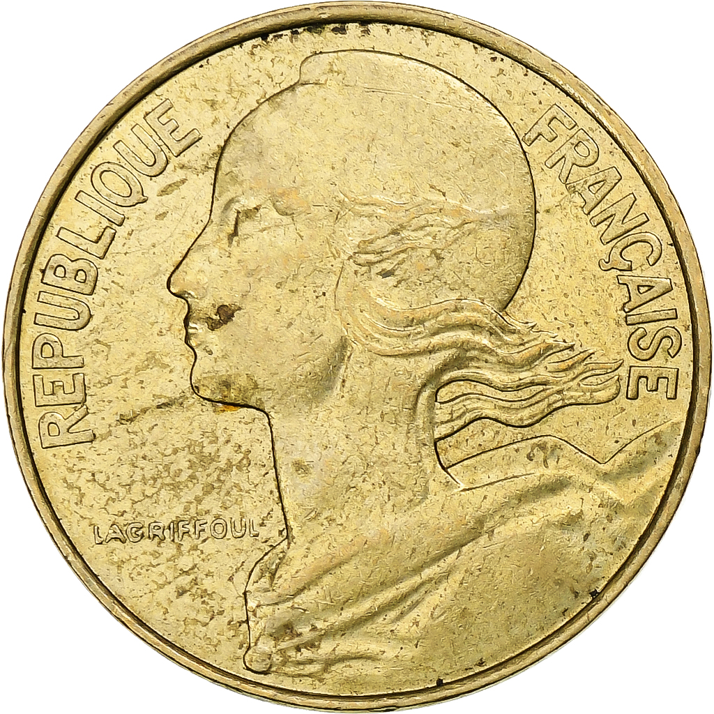 France, 10 Centimes, Marianne, 1988, Pessac, Aluminum-Bronze, 