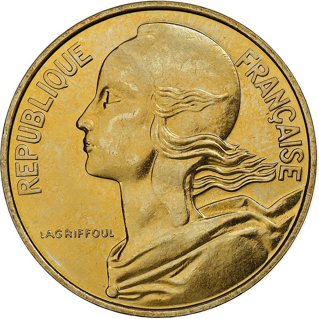 France, 10 Centimes, Marianne, 1979, Paris, Aluminum-Bronze, 