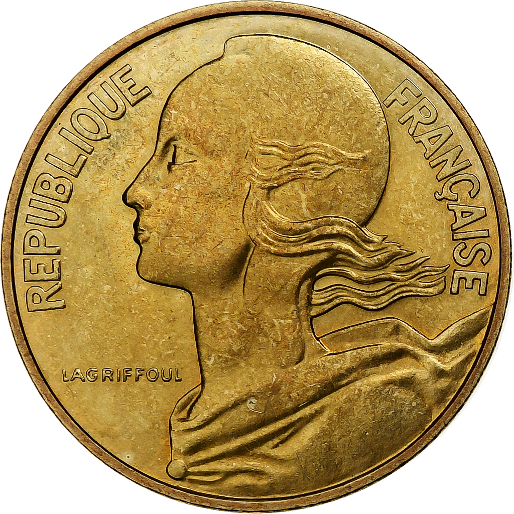 France, 10 Centimes, Marianne, 1983, Paris, Aluminum-Bronze, 