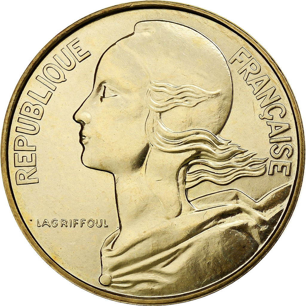 France, 10 Centimes, Marianne, 1989, Paris, Aluminum-Bronze, 