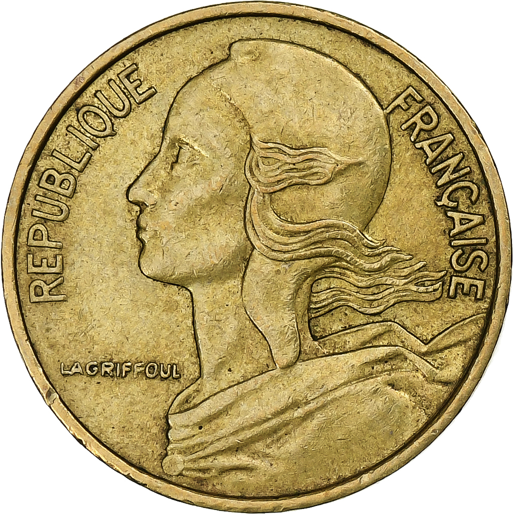 France, 5 Centimes, Marianne, 1973, Pessac, Aluminum-Bronze, 