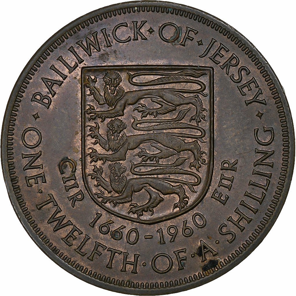 Jersey, Elizabeth II, 1/12 Shilling, 1960, London, Bronze, , KM:23