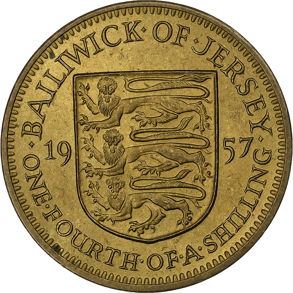 Jersey, Elizabeth II, 1/4 Shilling, 1957, London, Nickel-brass, , KM:22
