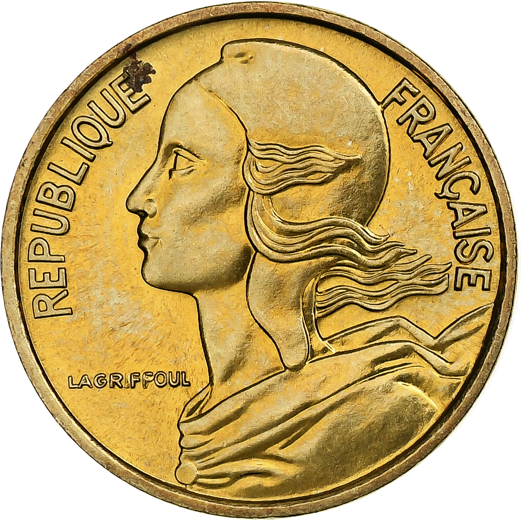 France, 5 Centimes, Marianne, 1970, Paris, Aluminum-Bronze, 