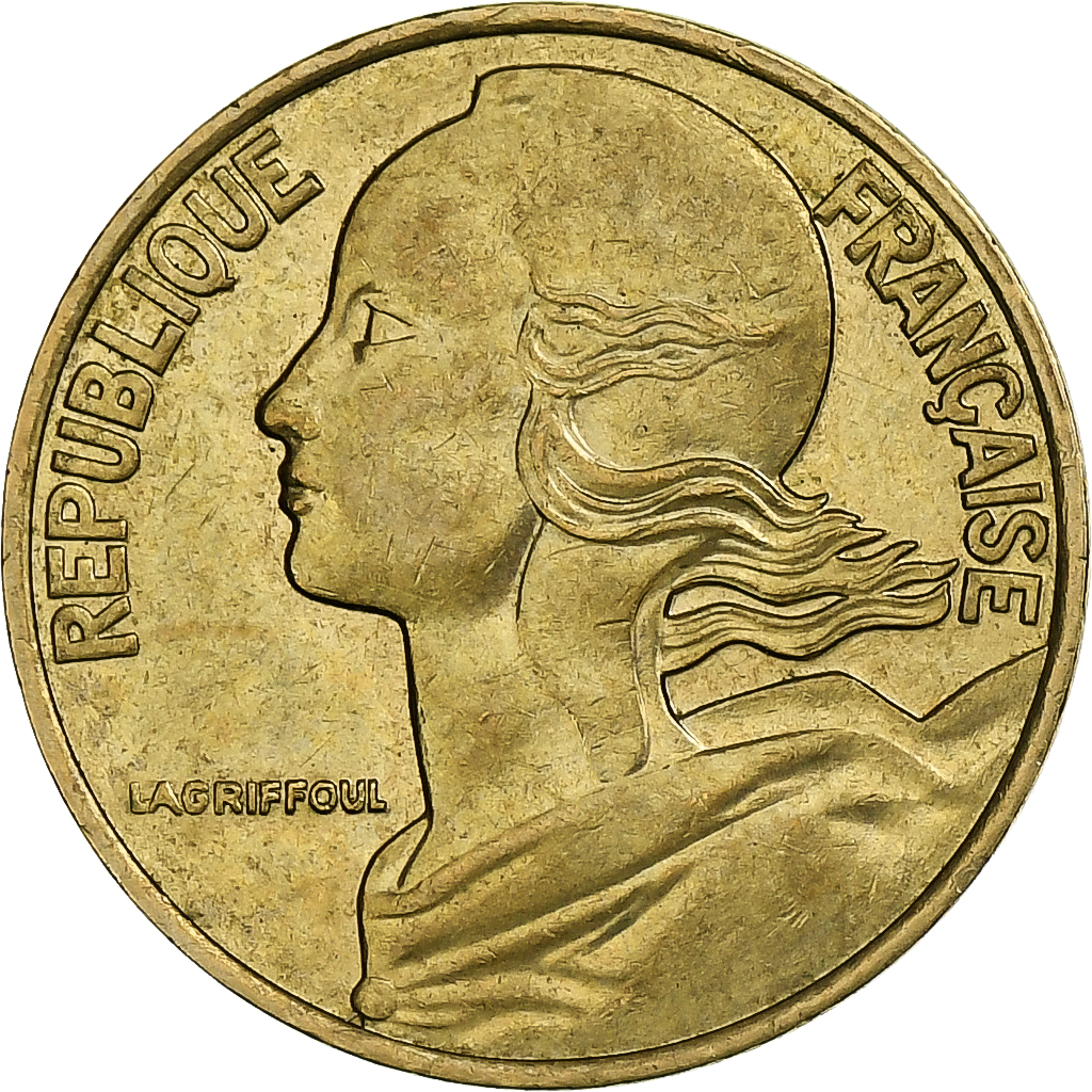 France, 5 Centimes, Marianne, 1993, Pessac, Aluminum-Bronze, 