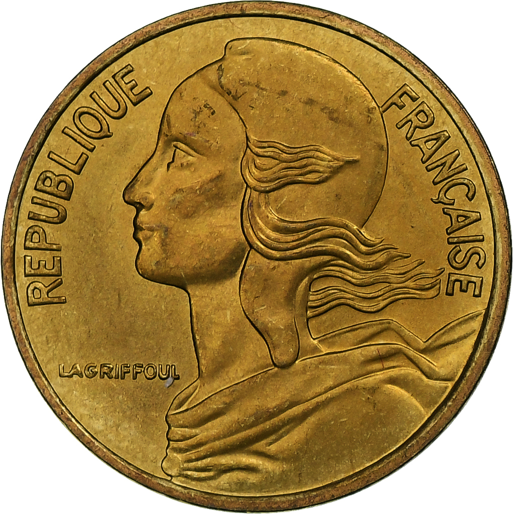 France, 5 Centimes, Marianne, 1982, Pessac, Aluminum-Bronze, 