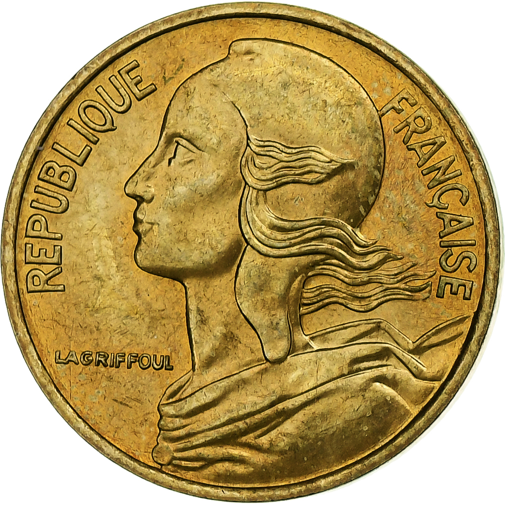 France, 5 Centimes, Marianne, 1980, Pessac, Aluminum-Bronze, 