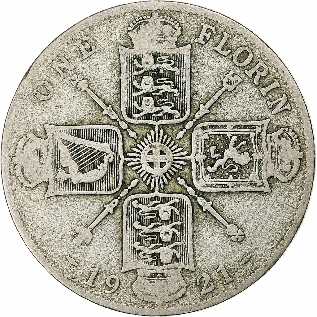 United Kingdom, George V, Florin, 1921, London, Silver, , KM:817a