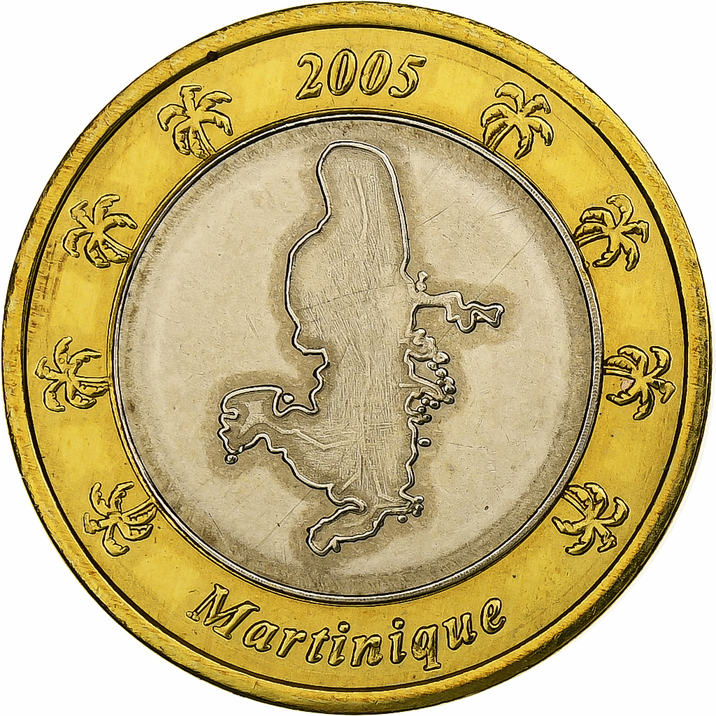 Martinique, Euro, Fantasy euro patterns, Essai-Trial, Proof, 2005, Bi-Metallic