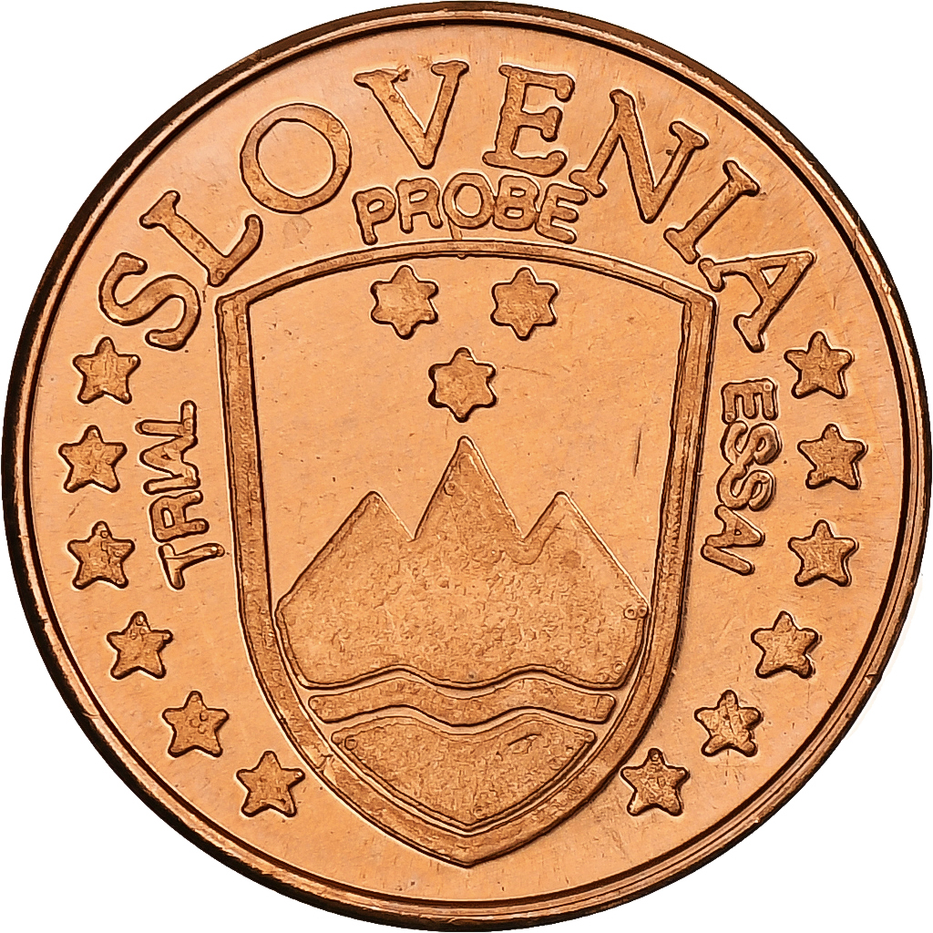Slovenia, 2 Euro Cent, Fantasy euro patterns, Essai-Trial, Proof, Copper