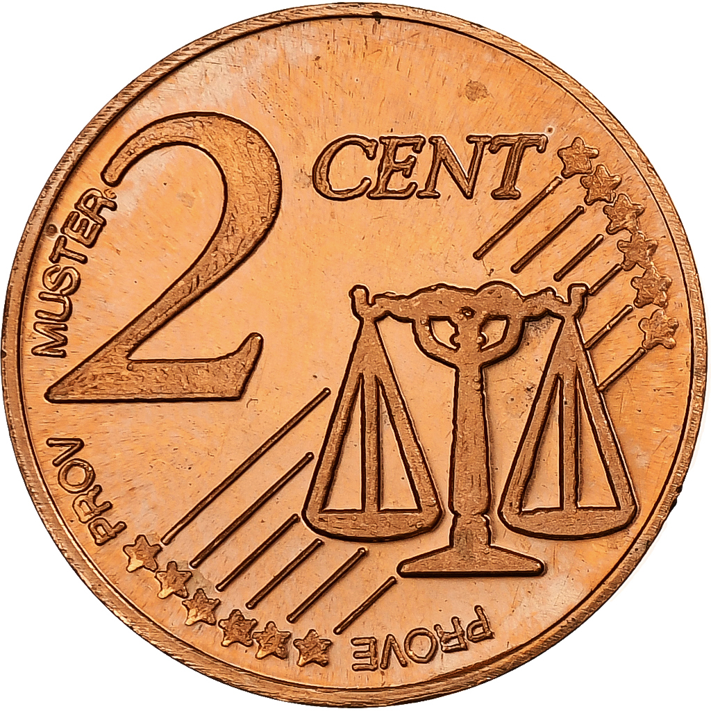 Slovenia, 2 Euro Cent, Fantasy euro patterns, Essai-Trial, Proof, Copper