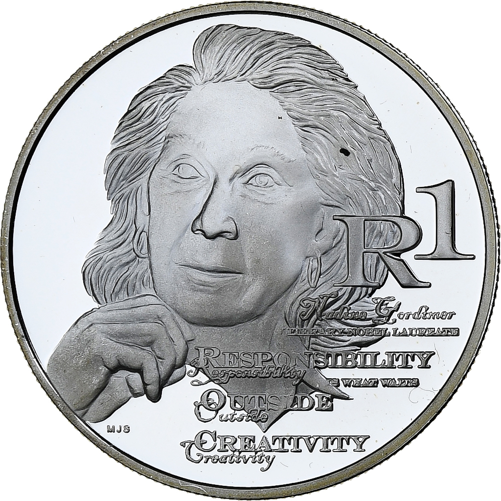 South Africa, Rand, Nadine Gordimer, 2010, Proof, Silver, 
