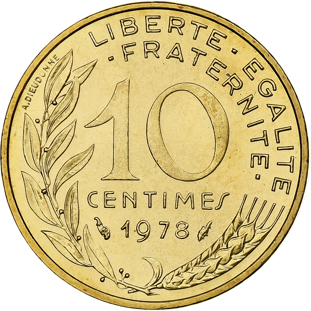 France, 10 Centimes, Marianne, 1978, Monnaie de Paris, série FDC