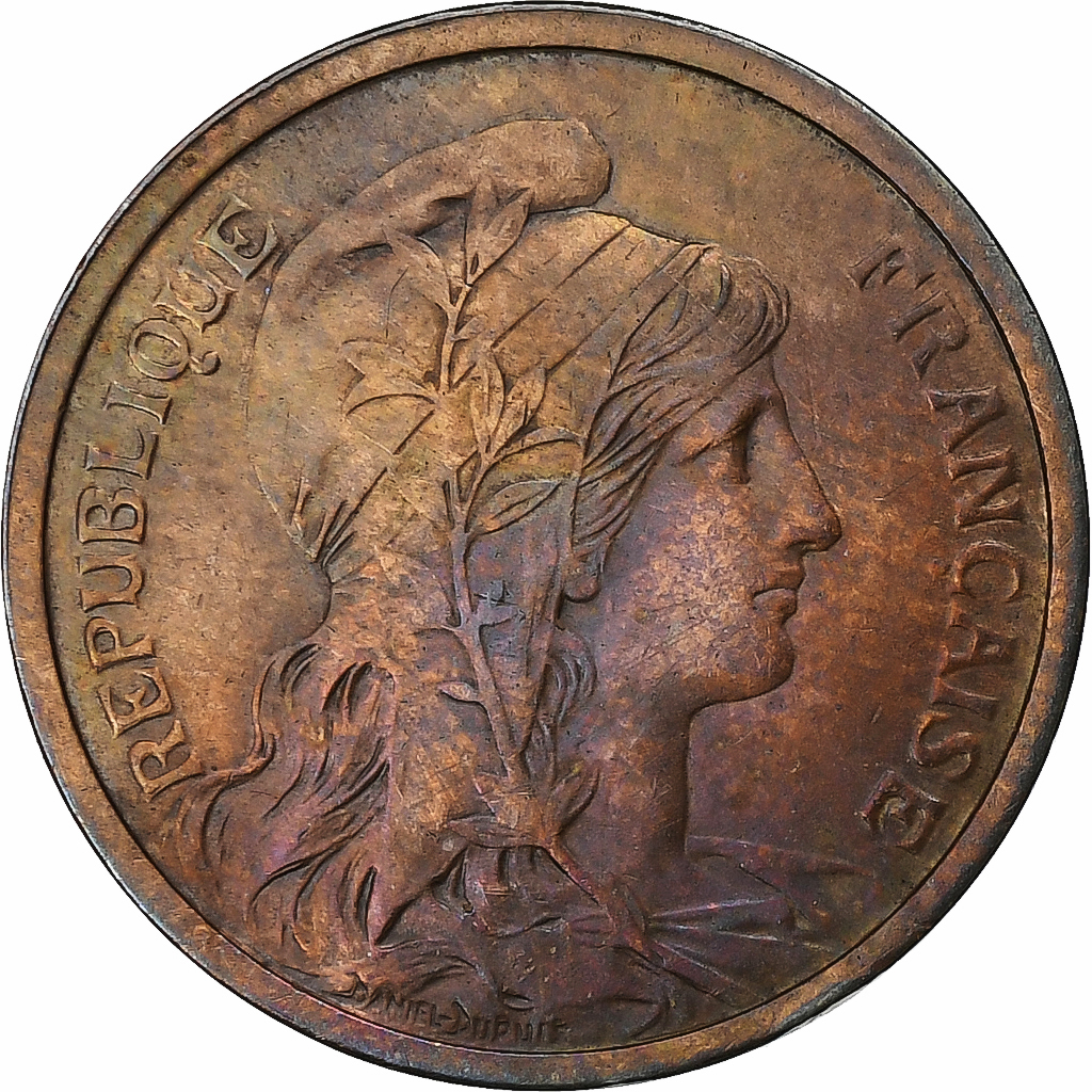 France, 2 Centimes, Daniel-Dupuis, 1903, Paris, Bronze, , Gadoury:107