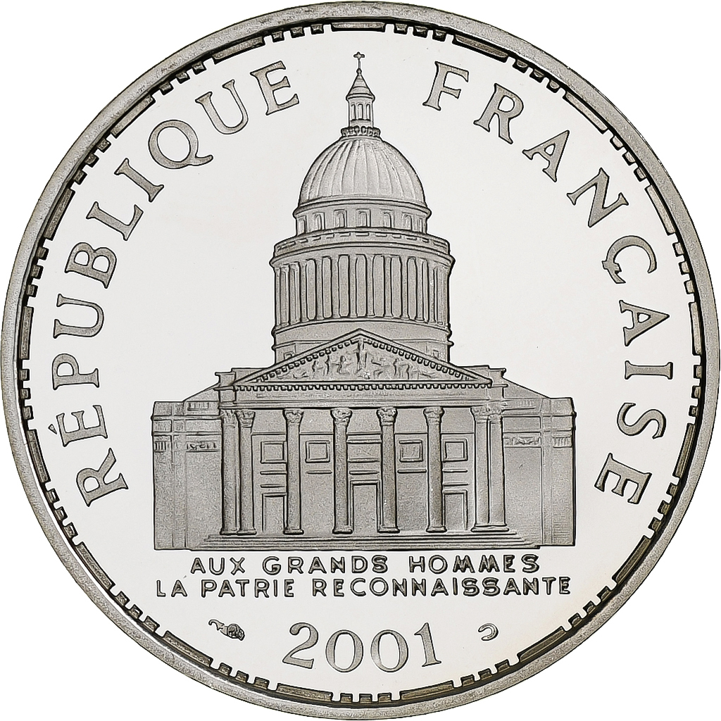 France, 100 Francs, Panthéon, 2001, Monnaie de Paris, Proof, Silver, 