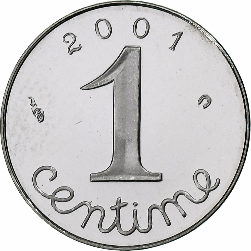 France, Centime, Épi, 2001, Monnaie de Paris, Proof, Stainless Steel