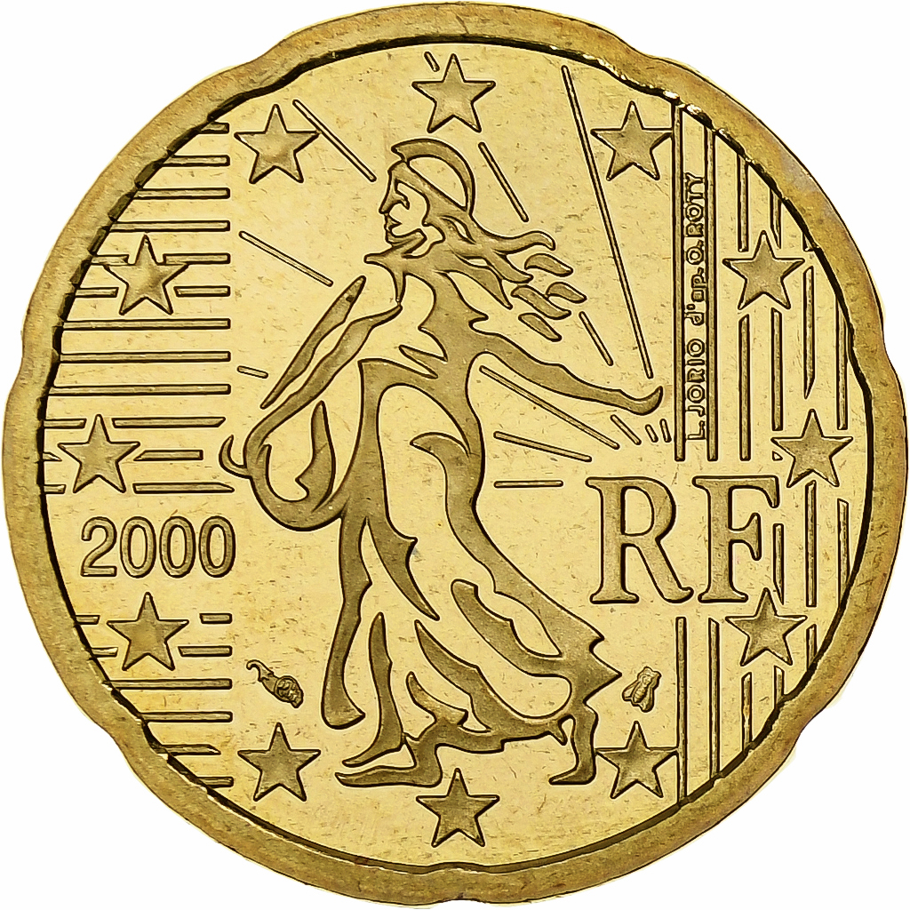 Frankreich, 20 Euro Cent, PP, 2000, Monnaie de Paris, Nordic gold, STGL, KM:1286