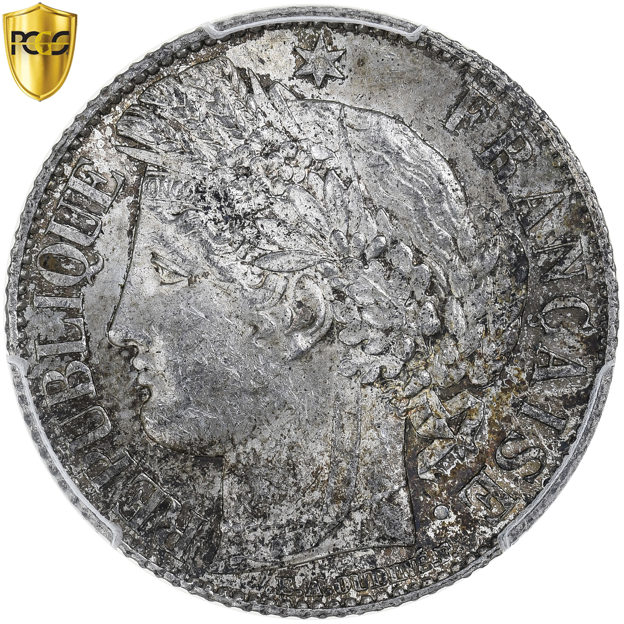 France, 1 Franc, Cérès, 1894, Paris, Silver, PCGS, MS(64), Gadoury:465a