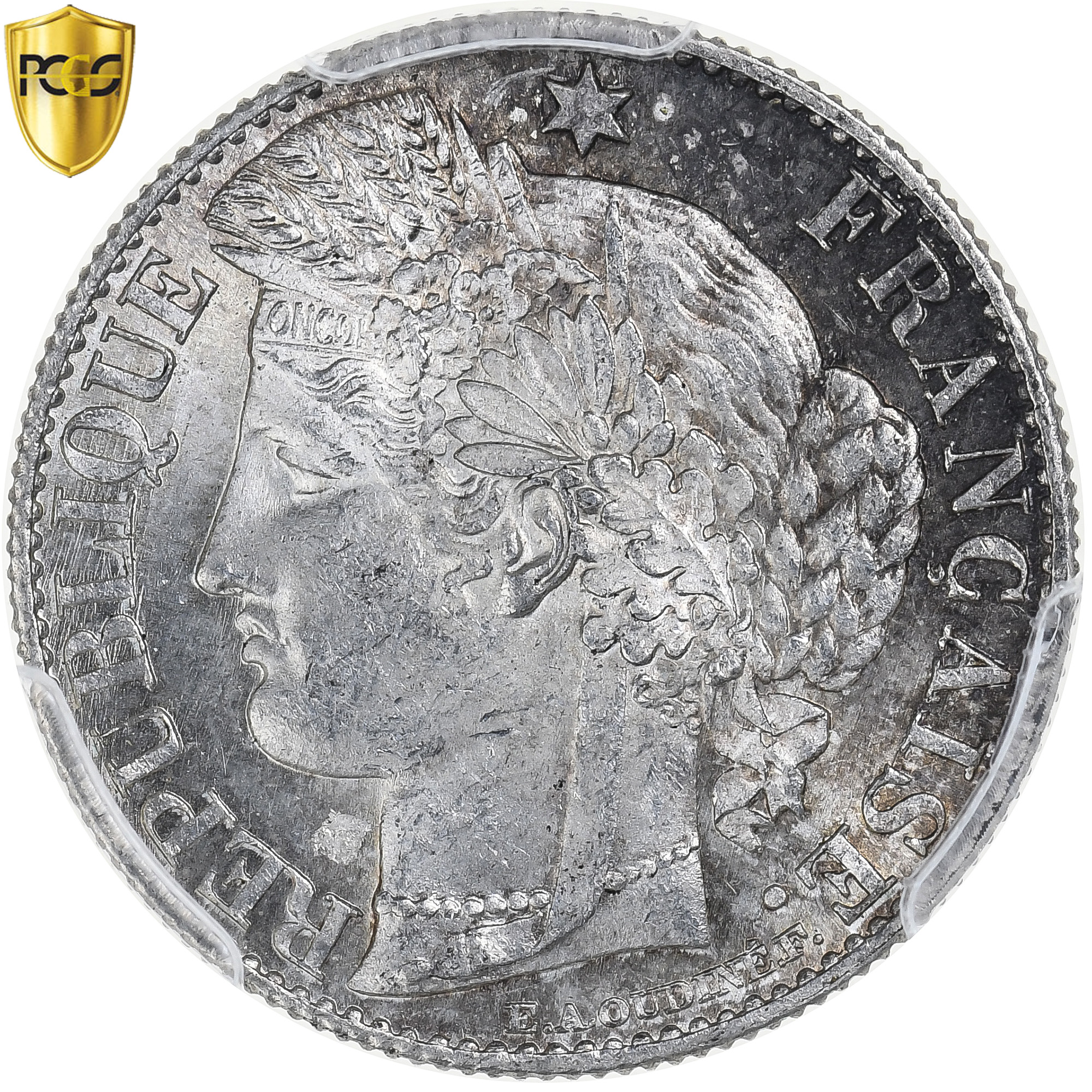 France, 50 Centimes, Cérès, 1895, Paris, Silver, PCGS, MS(63), Gadoury:419a