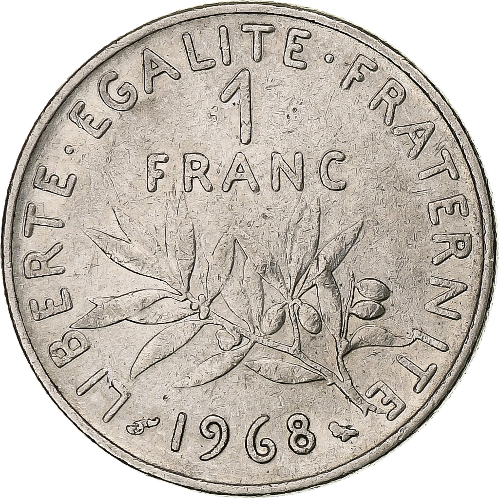 France, Franc, Semeuse, 1968, Paris, Nickel, , Gadoury:474, KM:925.1