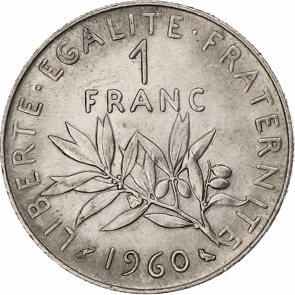France, Franc, Semeuse, 1960, Paris, Nickel, AU, Gadoury:474, KM:925.1