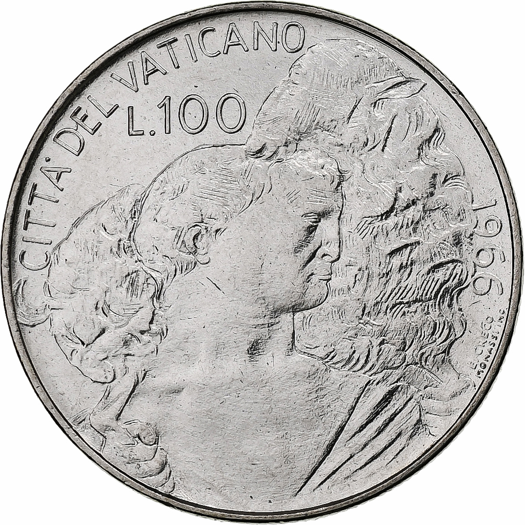 Vatican, Paul VI, 100 Lire, 1966 - Anno IV, Rome, Stainless Steel, , KM:90