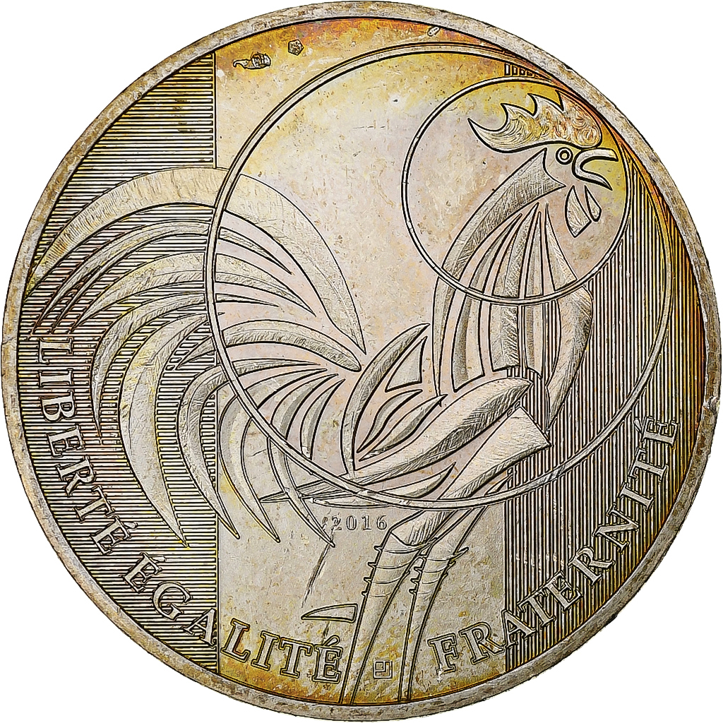 France, 10 Euro, Coq, 2016, MDP, Silver, 