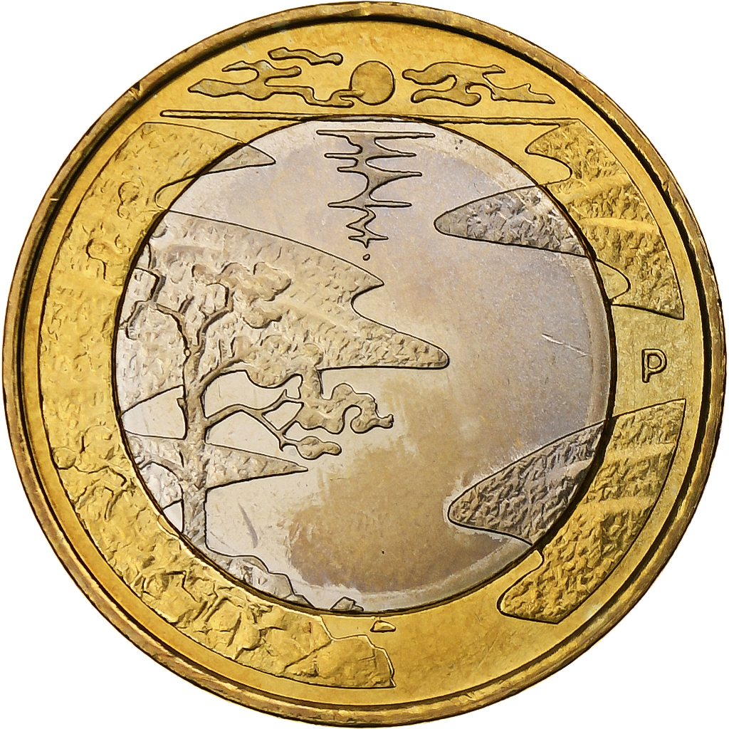 Finland, 5 Euro, Summer, 2013, Vantaa, Bi-Metallic, MS(63), KM:196