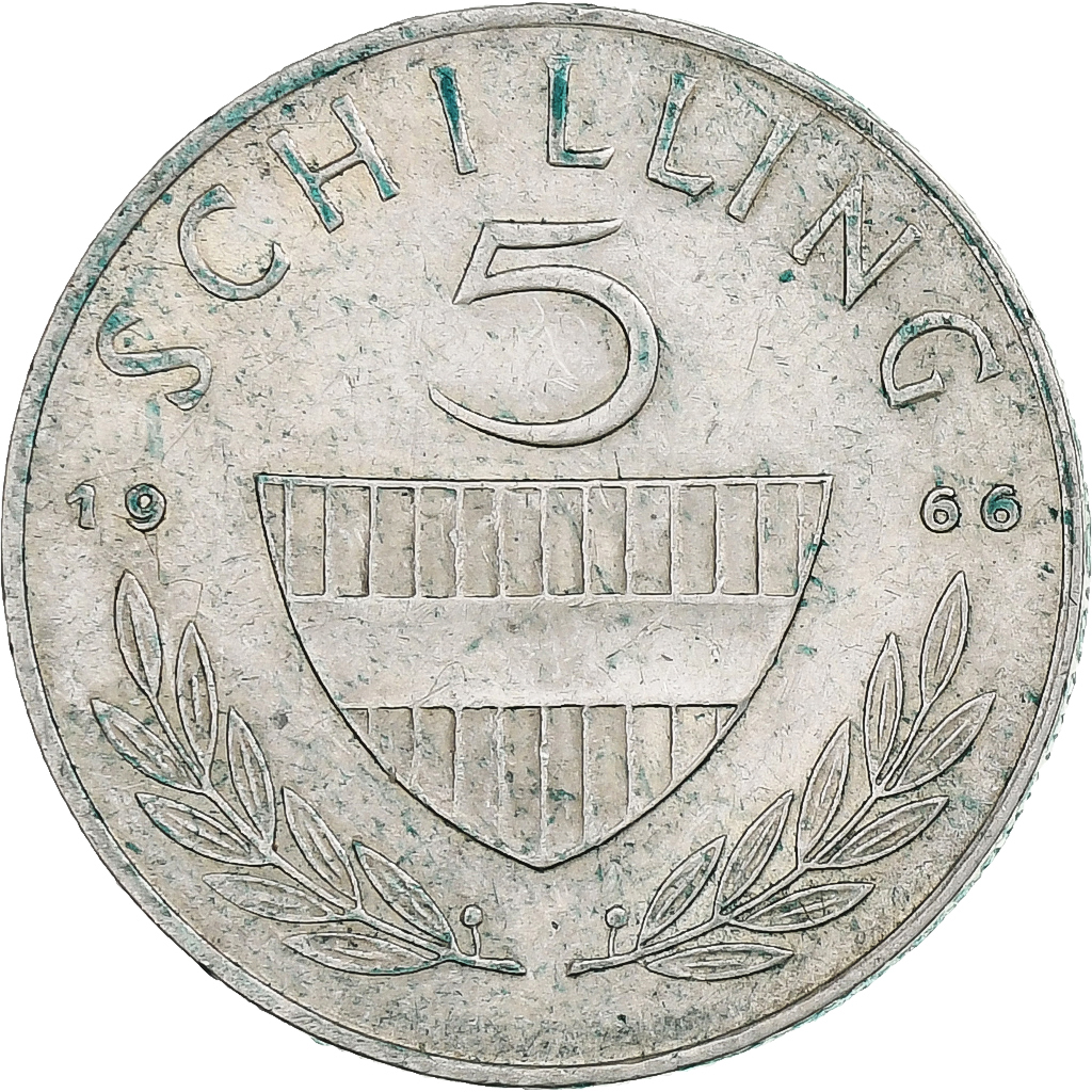Austria, 5 Schilling, 1966, Vienna, Silver, 