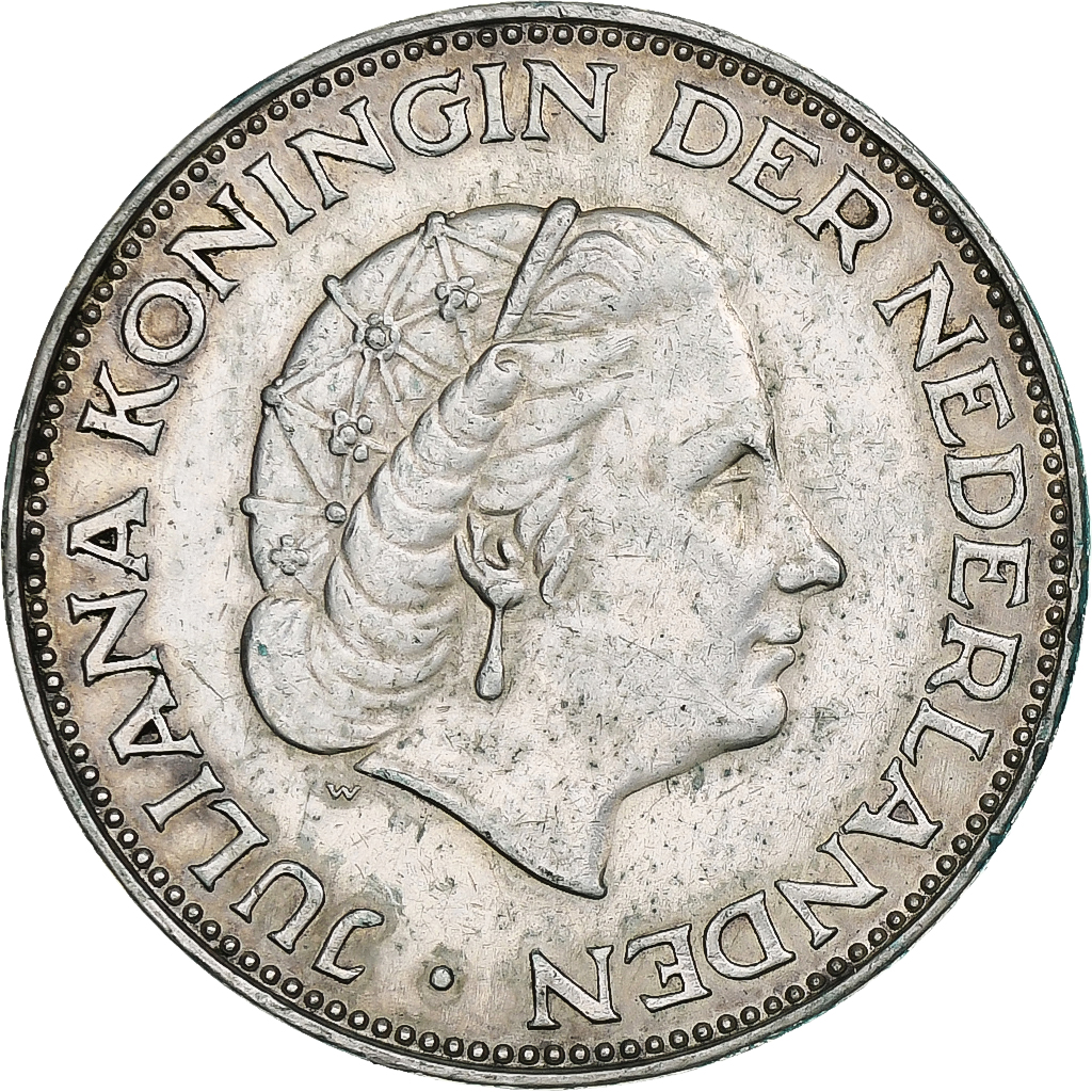 Netherlands, Juliana, 2-1/2 Gulden, 1962, Utrecht, Silver, , KM:185