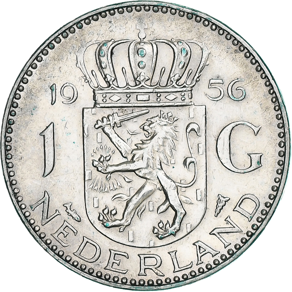 Netherlands, Juliana, Gulden, 1956, Utrecht, Silver, , KM:184
