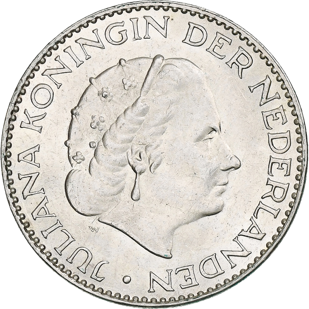 Netherlands, Juliana, Gulden, 1957, Utrecht, Silver, , KM:184