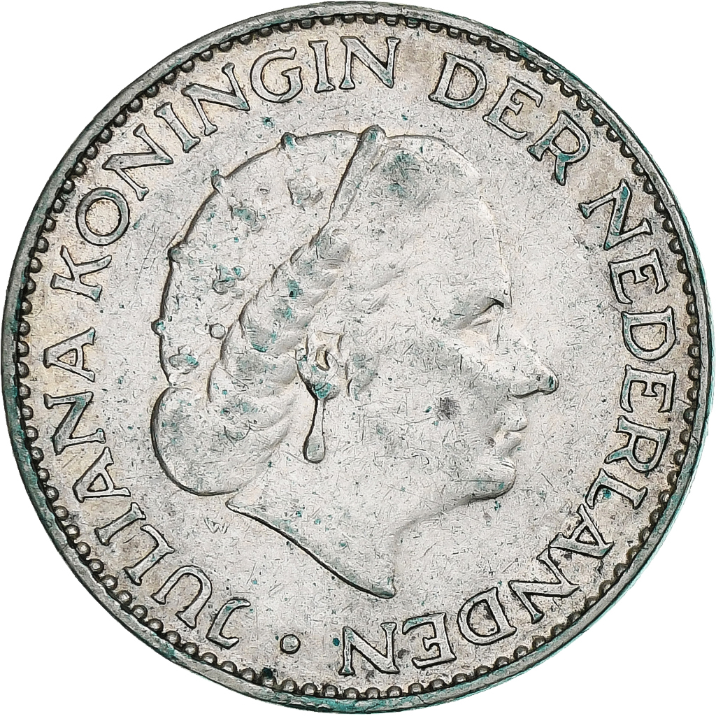 Netherlands, Juliana, Gulden, 1958, Utrecht, Silver, , KM:184