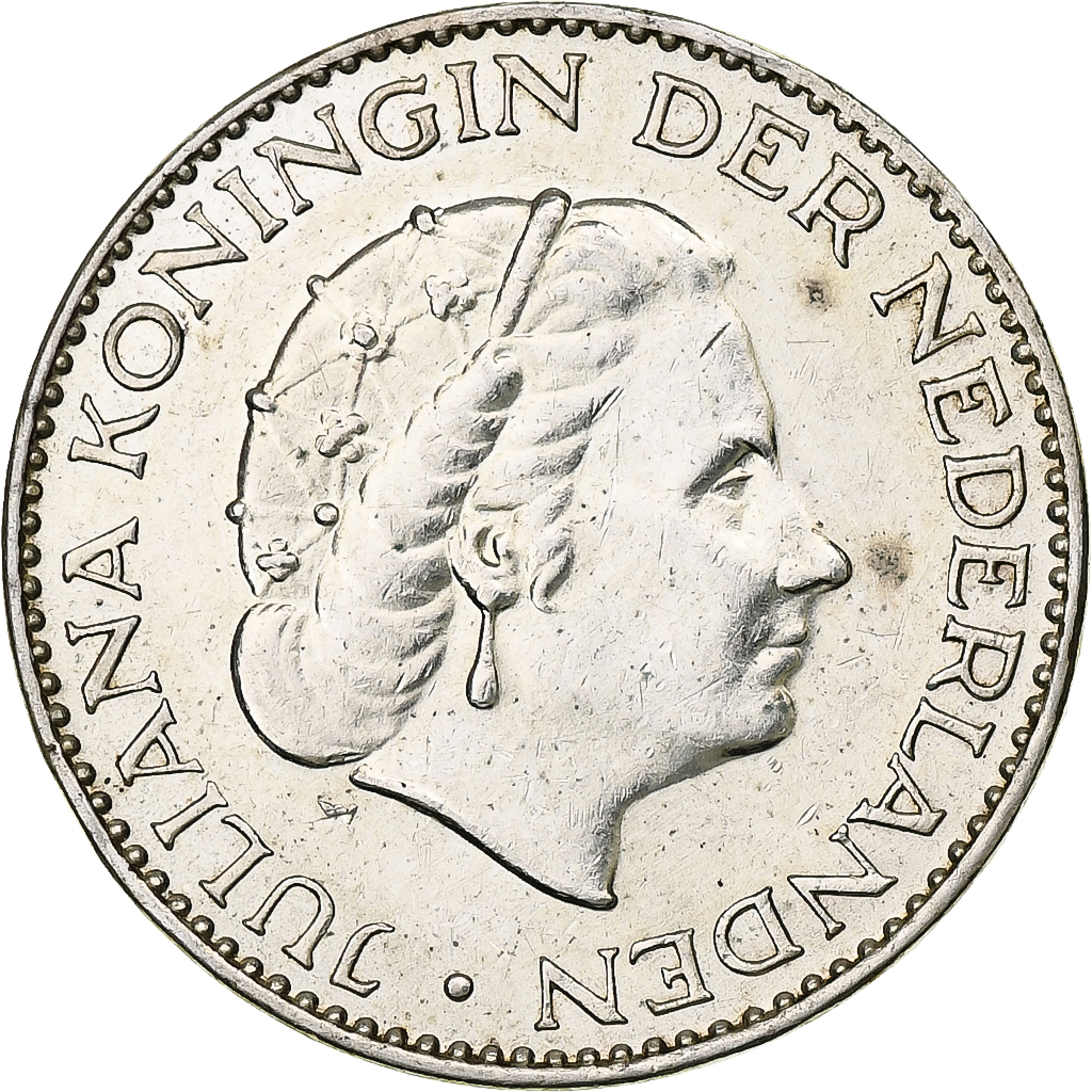 Netherlands, Juliana, Gulden, 1956, Utrecht, Silver, , KM:184