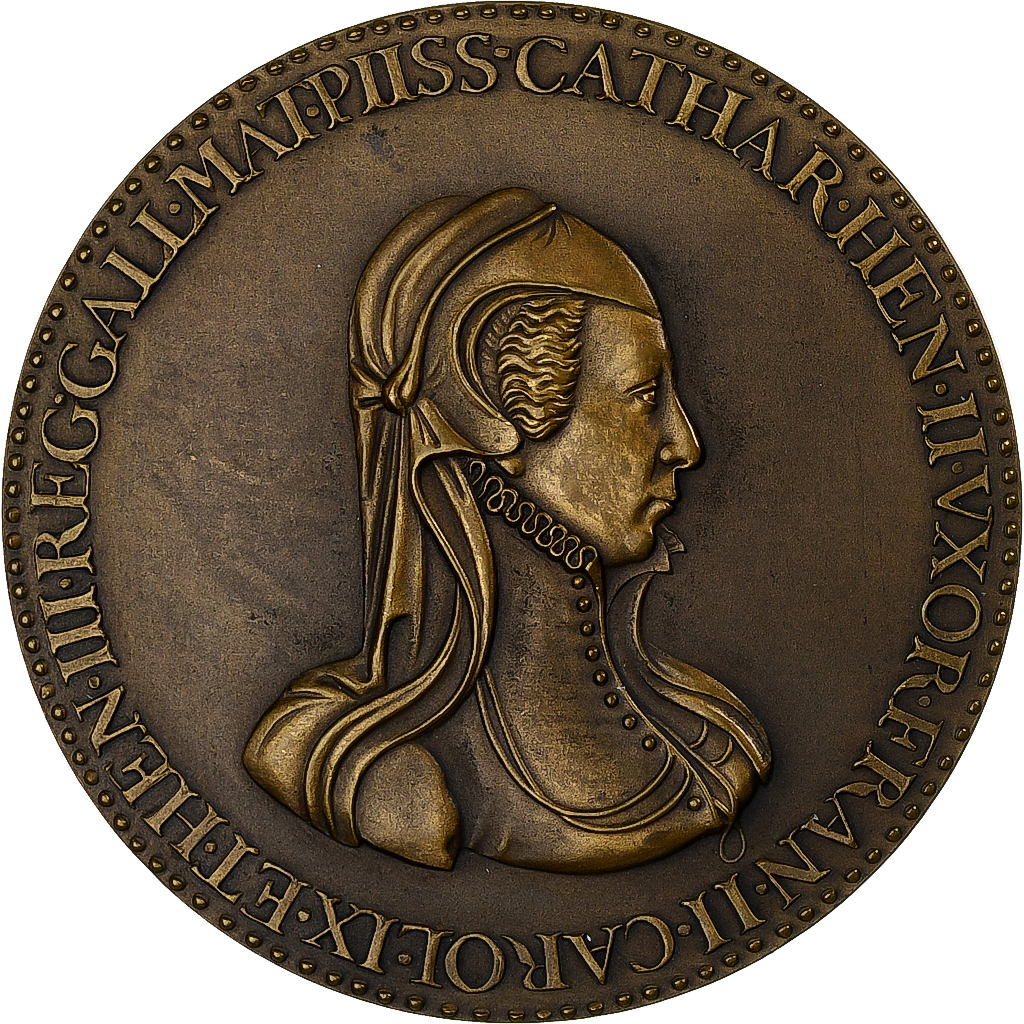 France, Medal, Catherine de Médicis et ses fils, Bronze, 
