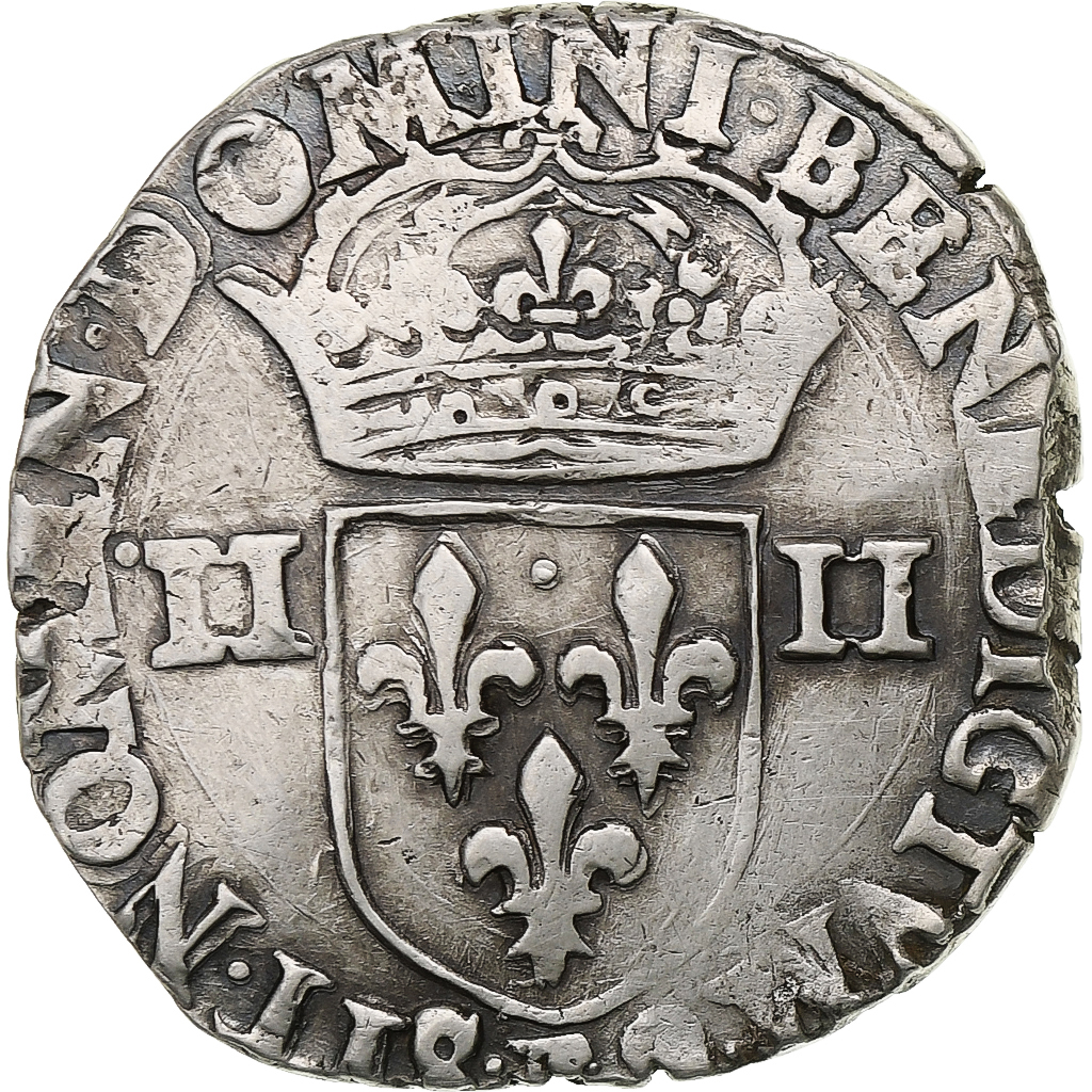 France, Henri III, 1/4 Ecu, 1584, Angers, Silver, , Gadoury:494