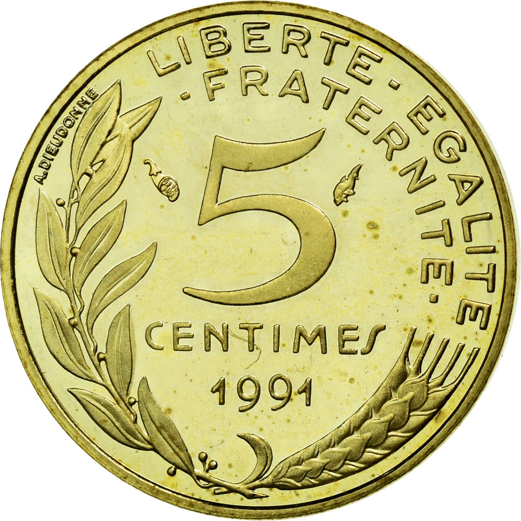 Coin, France, Marianne, 5 Centimes, 1991, Paris, , Aluminum-Bronze