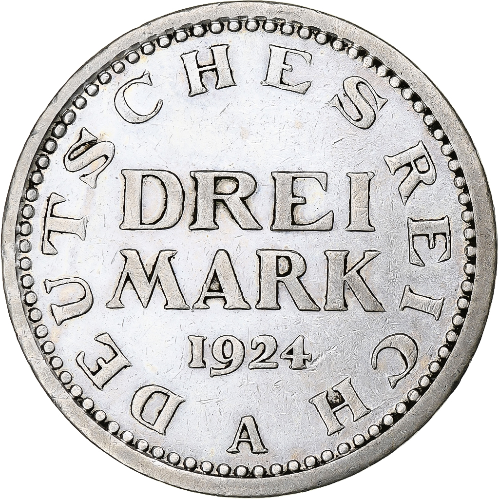 Germany, Weimar Republic, 3 Mark, 1924, Berlin, Silver, , KM:53