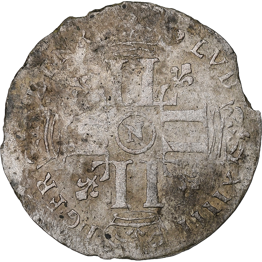 France, Louis XIV, 15 Deniers, Montpellier, Billon, , Gadoury:91