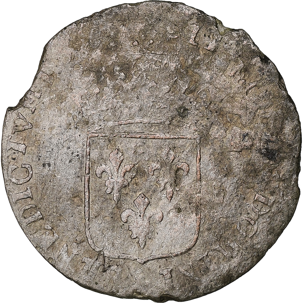 France, Louis XIV, 15 Deniers, Montpellier, Billon, , Gadoury:91